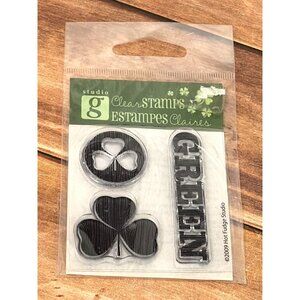 STUDIO G SAINT PATRICKS DAY CLEAR CLING STAMP SET BY HOT FUDGE STUDIO SHAMROCK